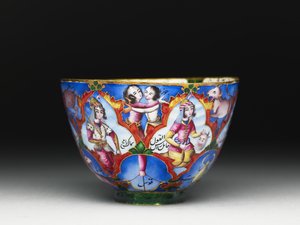 Lidded Bowl, Saucer and Spoon with Astrological Decoration