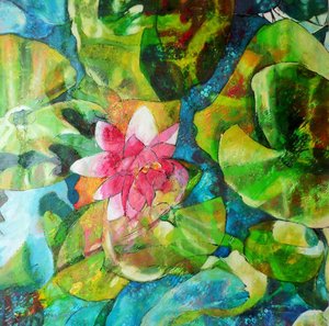 Pink Water Lily Pond by Barbara Piatti