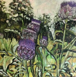 Purple Artichoke Garden by Barbara Piatti