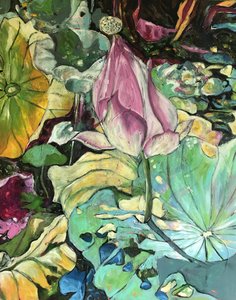 Vibrant Lotus Pond by Barbara Piatti