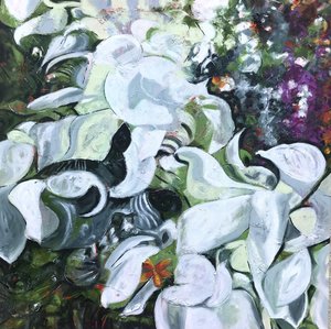 White Floral Butterfly by Barbara Piatti