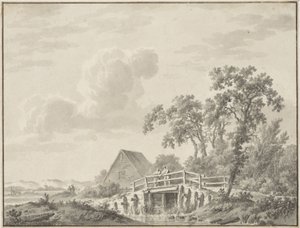 Landscape by a Dune Edge with a Fisherman by Barend Cornelis Koekkoek