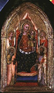 Madonna and Child Enthroned with St. Bartholomew and Other Saints by Bargello Master