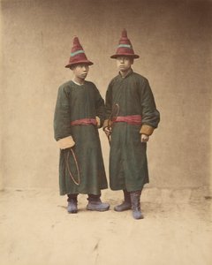 Two Chinese Men in Matching Traditional Dress by Baron Raimund von Stillfried