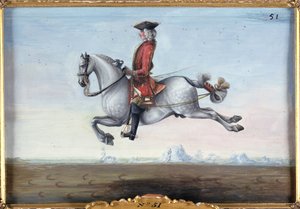 No. 51 A Dappled Grey Horse of the Spanish Riding School Performing a Dressage Movement Called a Capriole by Baron Reis Eisenberg