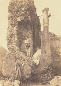 Two Men in Costume Near Ruins by Baron Wilhelm von Gloeden