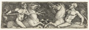 Two Fighting Tritons by Barthel Beham