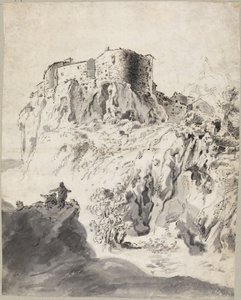 Italian Landscape with Castle by Bartholomeus Breenbergh