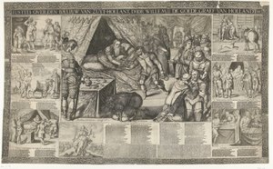 Judgment of Count William III over the Bailiff of South Holland, 1336 (Iustiti over den baeliuw van Zuyt-Hollant, door Willem de Goede, graef van Hollandt etc.) by Bartholomeus Willemsz. Dolendo (signed by artist)
