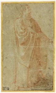 Standing Monk Holding a Book and Staff by Bartolomeo Cesi