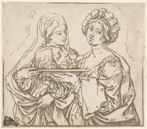 Herodias and Salome by Bartolomeo Coriolano after Guido Reni