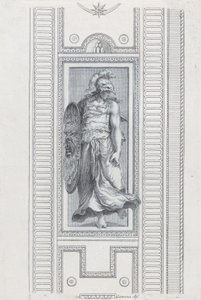 Plate 15: Mythological Figure Wearing a Helmet and Holding a Shield by Bartolomeo Crivellari
