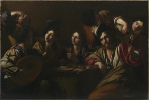 Tavern Scene by Bartolomeo Manfredi