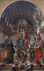 The Virgin and Child Enthroned with Saints and Angels Making Music, 1499