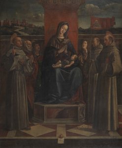 Virgin and Child Enthroned with Six Saints by Bartolomeo Montagna