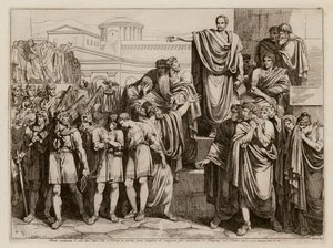 Brutus condemning his sons to death by Bartolomeo Pinelli