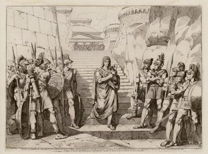 Gaius Fabius Dorsuo passes the Gauls unmolested on his way to make a sacrifice, 390 BC by Bartolomeo Pinelli