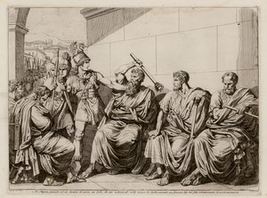 Marcus Papirius striking a Gaul for trying to touch his beard, 387 BC
