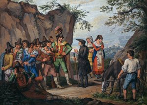 Negotiations for surrender between brigand Gasparone and Archpriest Pellegrini