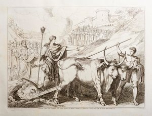 Romulus Marks Out a Line Around the Palatine Hill by Bartolomeo Pinelli