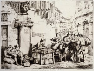 Scribe in Montanara Square in Rome