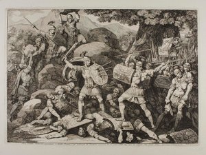 Lucius Siccius Dentatus During the Dreadful Combat by Bartolomeo Pinelli
