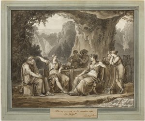 Telemachus Relates His Adventures to the Goddess Calypso, from The Adventures of Telemachus, Book 1 by Bartolomeo Pinelli
