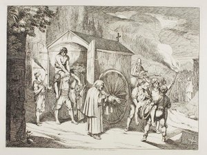 The Carriage with the Dead in San Lorenzo by Bartolomeo Pinelli