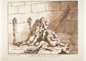 Ugolini della Gherardesca and His Sons in the Tower of His Starvation by Bartolomeo Pinelli