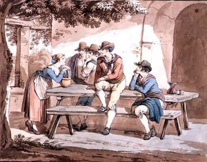 Under the Pergola by Bartolomeo Pinelli