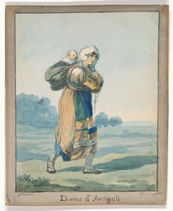 Woman from Antigoli, Illustration for Roman Costumes and Customs by Bartolomeo Pinelli
