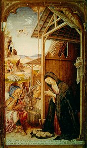 Nativity Scene, central panel from a conversano polyptych, 1475 by Bartolomeo Vivarini