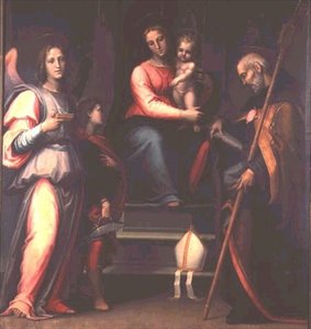 Madonna and Child with Saints Augustine, Tobias and the Archangel Raphael by Bartolommeo Sogliani