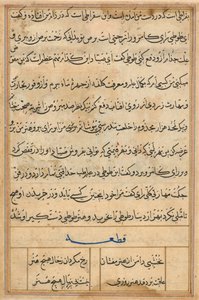 Page from Tales of a Parrot Tuti-nama: text page by Basavana