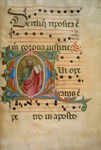 Illuminated Initial with the Figure of Saint Paul, for Choir Book 8 of Santa Maria degli Angeli by Batrolomeo di Fruosino