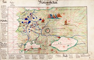 Chart of Moscow and the Black Sea by Battista Agnese