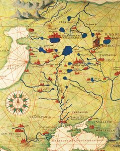 Eastern Europe and Central Asia: Transilvania and Russia, from Atlas of the World in thirty-three Maps by Battista Agnese