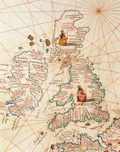 Europe: Great Britain and Ireland, from Atlas of the World in Thirty-Three Maps, by Battista Agnese by Battista Agnese