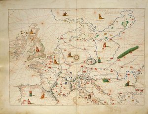 Europe, from Atlas of the World in thirty-three Maps by Battista Agnese