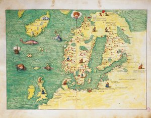 Northern Europe, from Atlas of the World in thirty-three Maps by Battista Agnese