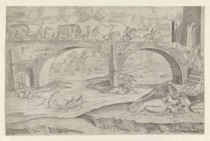 Venus and Cupid in Cityscape with a Bridge