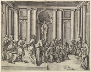 Christ among the Doctors by Battista Franco