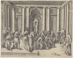 Christ Among the Scribes in the Temple by Battista Franco