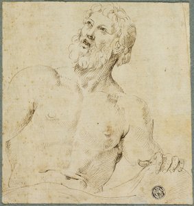 Half-length Sketch of Bearded Man (Jupiter?) by Battista Franco
