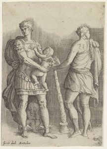 Perseus with Two Putti and Hercules, Seen from the Back by Battista Franco