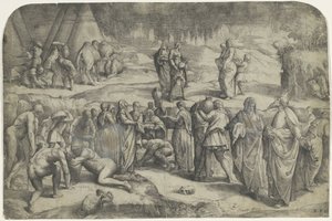 Gathering of the Manna by Battista Franco