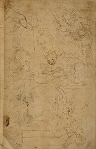 Virgin and Child with Infant St. John the Baptist and a Female Saint by Battista Franco