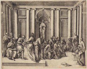 Twelve-Year-Old Jesus Discussing with the Temple Scholars by Battista Franco