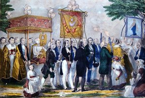 Procession of the Confrerie du Tres Saint Sacrament, Early 19th Century by Bautz Bautz