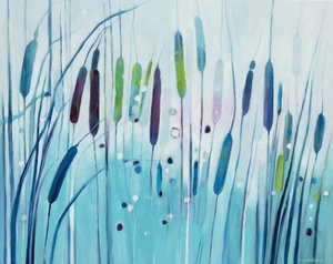 Aqua Reeds Reflection by Beata Brząkalik-Gburek